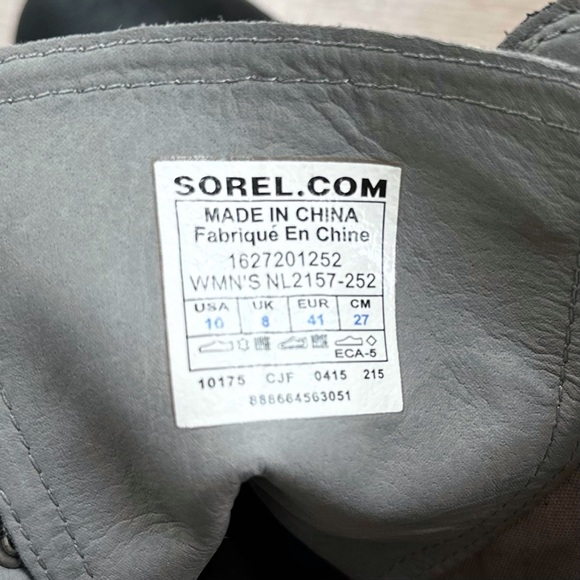 SOREL Black & Olive Khaki Boots - Size 10 - Picture 6 of 6